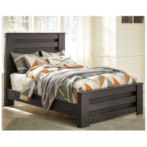 Brinxton Full Panel Bed with Nightstand, Charcoal