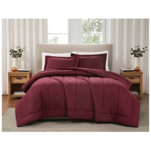 Brooklyn Loom 2-Piece Twin Comforter Set, Burgundy