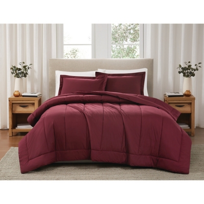 Brooklyn Loom 2-Piece Twin Comforter Set, Burgundy