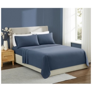 Brooklyn Loom Essential 3-Piece King Sheet Set, Blue