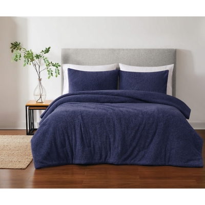 Brooklyn Loom Oversized Marshmallow 3-Piece King Comforter Set, Navy