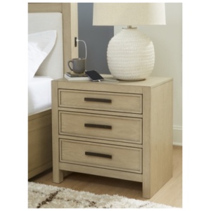 Calmoro 26" 3 Drawer Nightstand, Gray