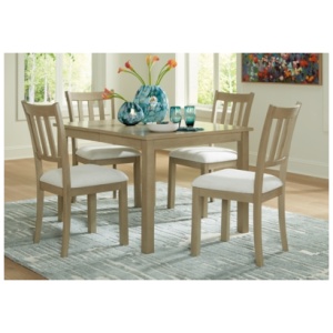 Calmoro Dining Table and 4 Chairs, Gray