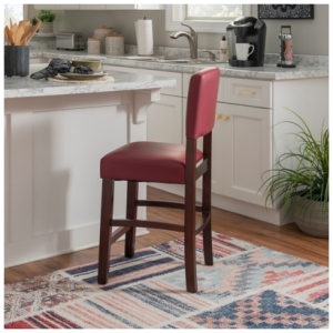 Carrie Monaco Counter Height Bar Stool, Red