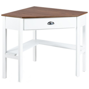 Corner Wooden Piece Laptop Computer Desk-Natural