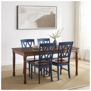 Crosley Furniture Shelby Dining Table and 4 Chairs, Navy