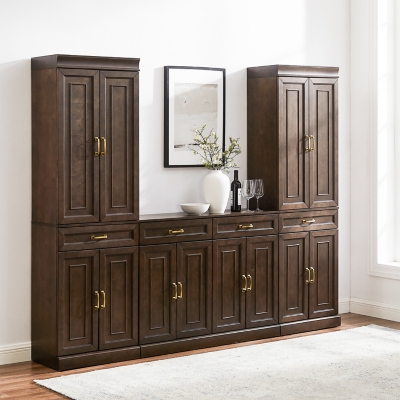 Crosley Furniture Stanton Sideboard And Pantry Set, Coffee