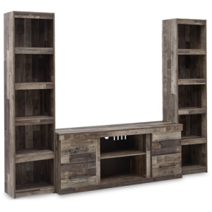 Derekson 3-Piece Entertainment Center with 60" TV Stand, Multi Gray