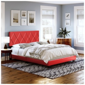 Destry Queen Upholstered Faux Leather Platform Bed