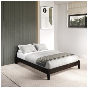 Donco Trading No Headboard Full Platform Bed, Urban Walnut