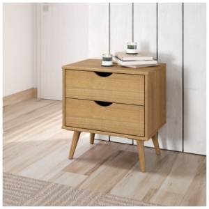 Donco Trading Sleepless 16" 2 Drawer Nightstand, Urban Oak