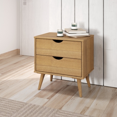 Donco Trading Sleepless 16" 2 Drawer Nightstand, Urban Oak