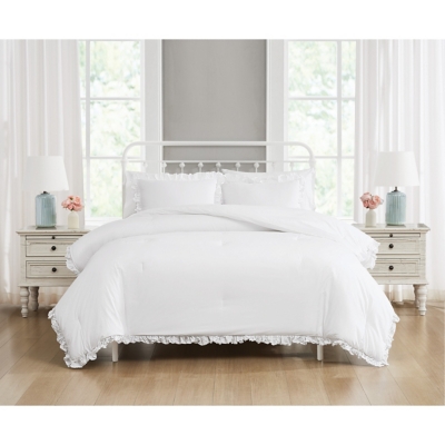 Farmhouse 3-Piece King Comforter Set, White