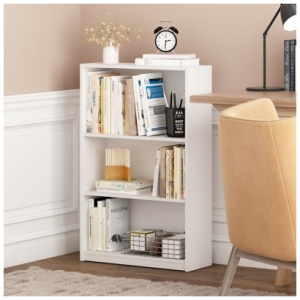 Furinno JAYA Simple Home 3-Tier Adjustable Shelf Bookcase, White
