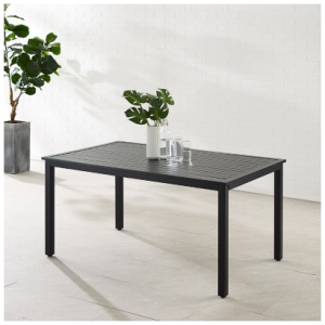 Hansen Outdoor Dining Table, Matte Black