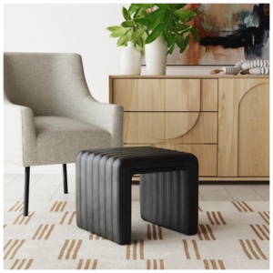 Homepop Modern Ottoman, Black