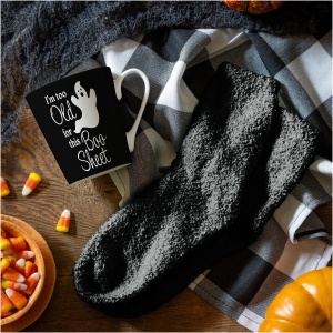 I'm Too Old For This Boo Sheet Ceramic Flare Cup and Black Socks Gift Set, 12oz, Gift Box