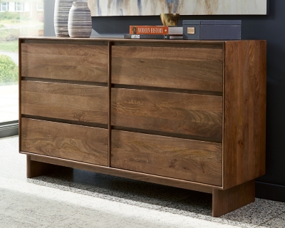 Isanti 6 Drawer Dresser, Light Brown