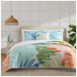 J. Queen Bold Tiki 3 Piece King/Cal King Quilt Set, Green