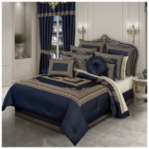 J. Queen New York Excelsior 4-Piece Queen Comforter Set, Royal Blue