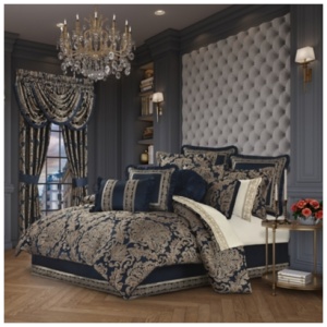J. Queen New York Monte Carlo King 4 Piece Comforter Set, Navy
