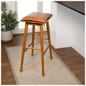 JONATHAN Y Peroni Bar Height Bar Stool, Chestnut Brown