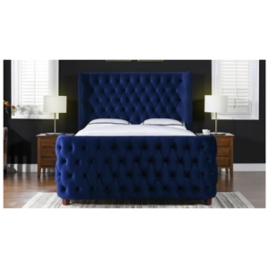 Jennifer Taylor Brooklyn King Tufted Panel Bed, Navy Blue