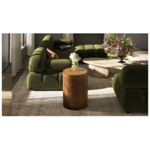Jennifer Taylor Home Nebula Accent Pillar Side Table, Medium Brown Walnut