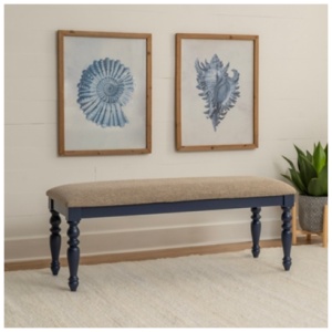 Linon 17" Dining Bench, Navy