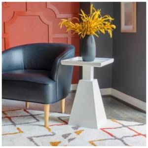 Linon Cannon Side Table, White