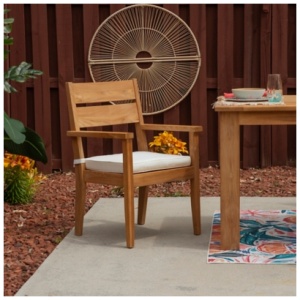 Linon Cary Outdoor Arm Chair, Natural