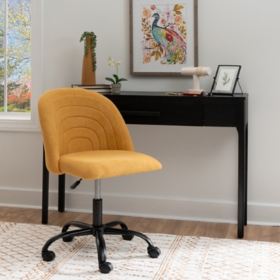 Linon Cate Home Office Desk Chair, Yellow