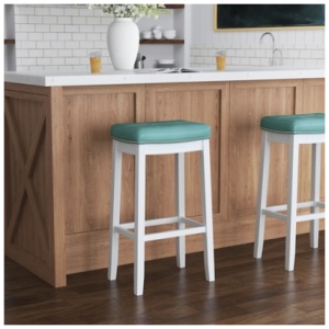 Linon Claridge Bar Height Bar Stool, Teal