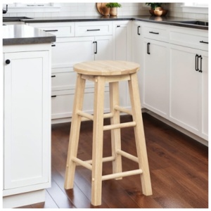 Linon Cyrus Counter Height Bar Stool, Unfinished