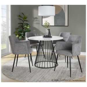 LumiSource Canary Dining Table, White