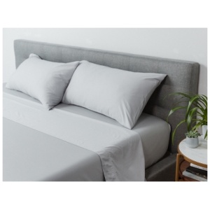 MOLECULE Percale Performance 3-Piece Twin XL Sheet Set, Cloud Gray