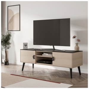 Manhattan Comfort Haley 55.10" TV Stand, White/Black