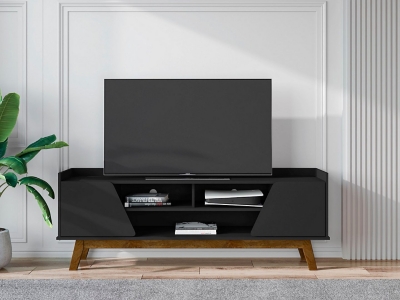 Manhattan Comfort Marcus 63" TV Stand, Matte Black