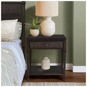 Martha Stewart 22" 1 Drawer Coffee Nightstand, Dark Coffee