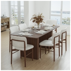 Miruo Mirror Inc Zenyra Rectangular Dining Table, Walnut