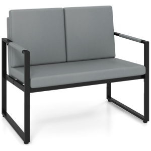 Modern Loveseat Sofa 2 Seater Small Couch-Gray