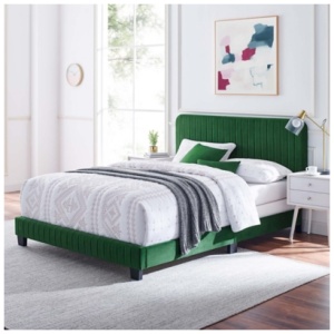 Modway Celine Full Channel Tufted Bed, Emerald