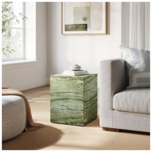 Modway Jordana Outdoor Side Table, Green/Marble