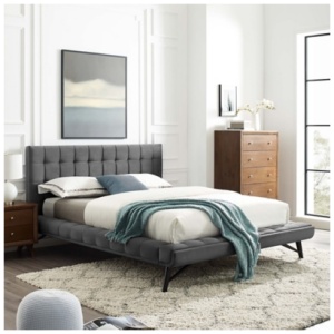 Modway Julia Queen Platform Bed, Gray