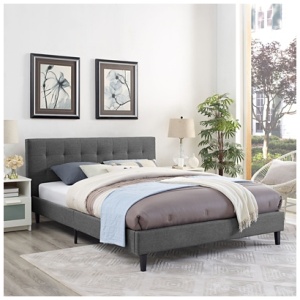 Modway Linnea Queen Platform Bed, Gray