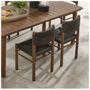 Modway Parkland Outdoor Dining Chair (Set of 2), Walnut