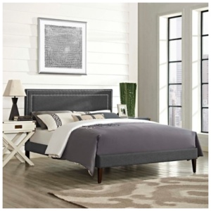 Modway Virginia Full Platform Bed with Tapered Legs, Gray