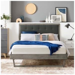 Modway Willow Queen Platform Bed With Angular Frame, Gray/Charcoal