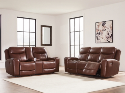 Momentum Moves Sofa and Loveseat, Mahogany