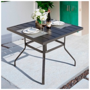 Nuu Garden Outdoor Square Dining Table, Black